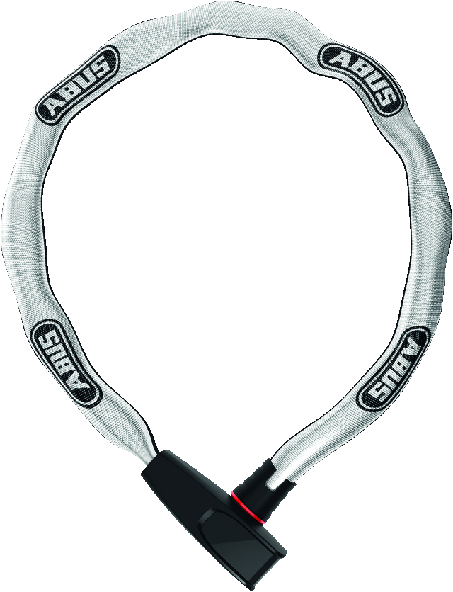 Abus 6806K  Chain Lock, Key, 6mm, 110cm, 2.5', Black Reflective