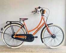 Load image into Gallery viewer, The Electrified Swytch Go Dutch Orange Oma - Step Through Style Dutch Bike - Small Medium- Orange
