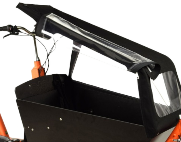 bakfiets tent Bakfiets Extra High Cargo Bike Rain Cover Matte Black (NEW) – Go Dutch Bikes