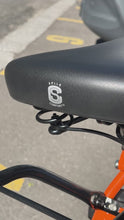 Load and play video in Gallery viewer, The Electrified Swytch Go Dutch Orange Oma - Step Through Style Dutch Bike - Small Medium- Orange

