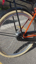 Load and play video in Gallery viewer, The Electrified Swytch Go Dutch Orange Oma - Step Through Style Dutch Bike - Small Medium- Orange
