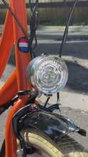 Load and play video in Gallery viewer, The Electrified Swytch Go Dutch Orange Oma - Step Through Style Dutch Bike - Small Medium- Orange
