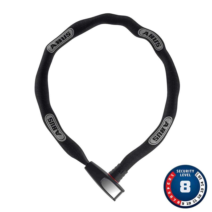 8807K Steel-O-Chain, Chain Lock, Key, 7mm, 110cm, 2.8', Black